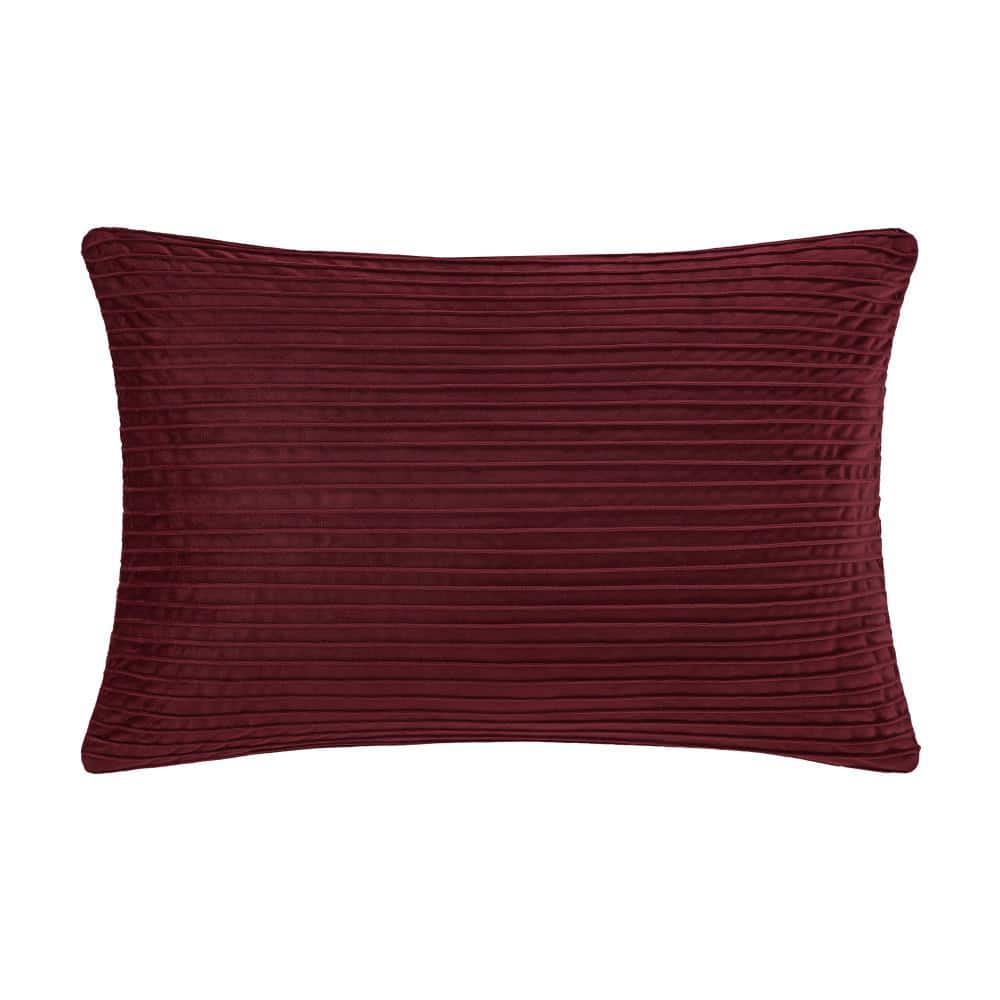 Toulhouse Straight Red Polyester Lumbar Decorative Throw Pillow Cover 14 x 