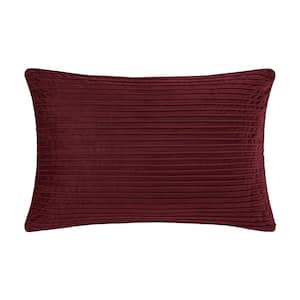 Toulhouse Straight Red Polyester Lumbar Decorative Throw Pillow Cover 14 x 40 in.