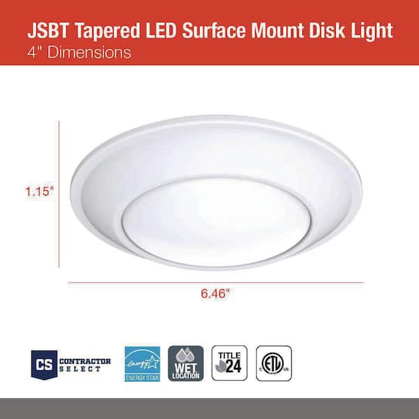Juno Contractor Select JSBC 5 in. White LED Flush Mount Downlight JSBC 5IN  30K 90CRI WH M6 - The Home Depot