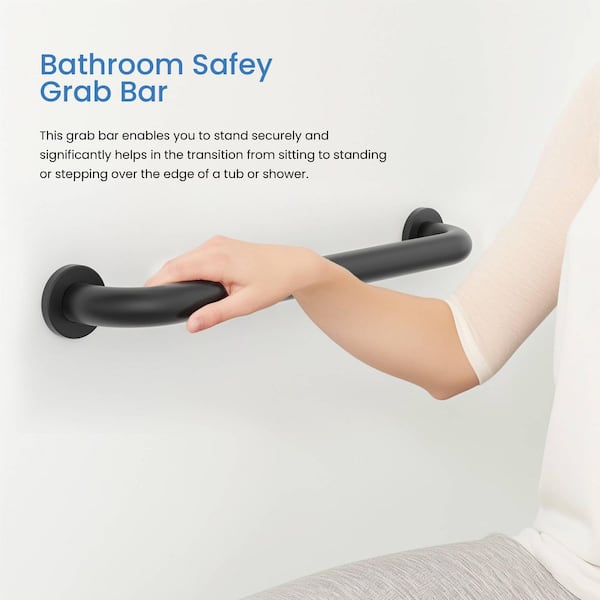 Matte Black Bathroom Grab Bar - 304 Stainless Steel Safety Handle For Toilet, Shower, Bathtub - View #11