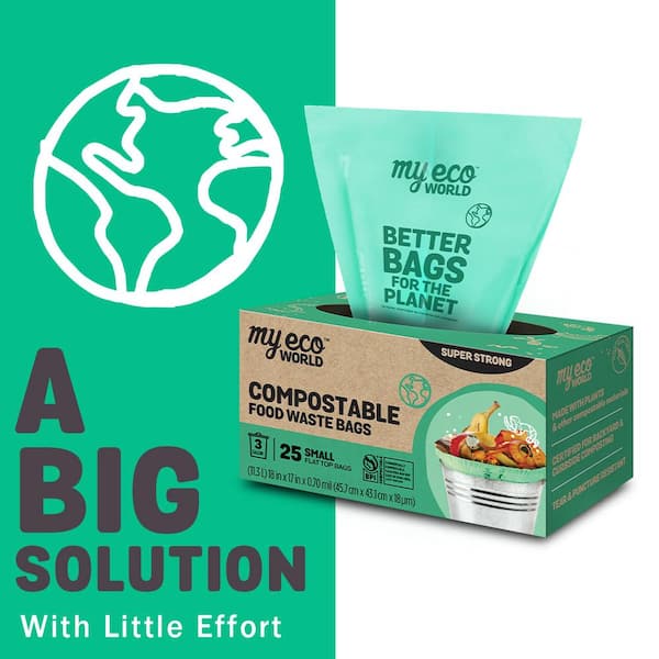 Buy ecomelo Compostable Trash Bags, 3 Gallon/11.35 Liter, 100