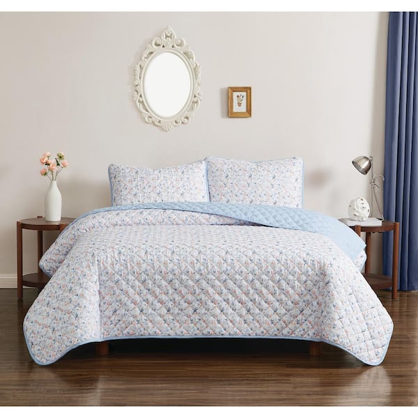 Truly Soft Maine Floral Twin/Twin XL 2 Piece Mulitcolor Microfiber Quilt Set