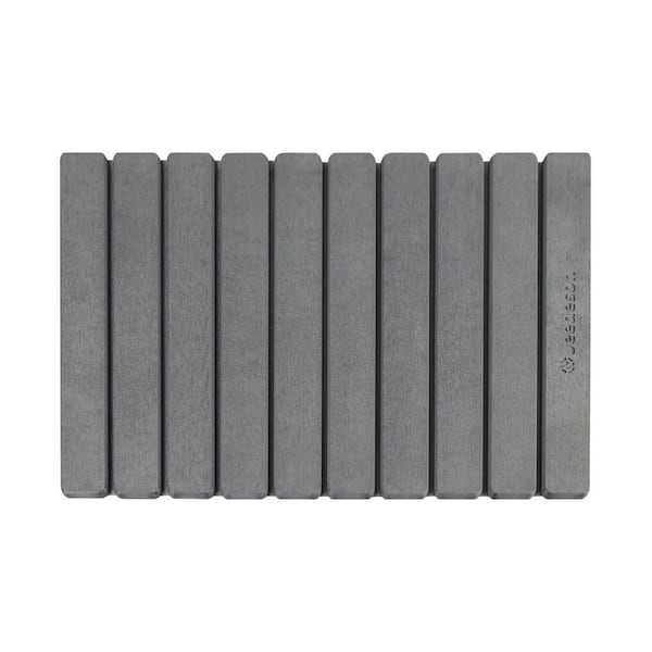 Vsmile Gray 15.4 in. x 23.6 in. Diatomaceous Earth Bathroom Mat, Folding Model Stone Bath Mat