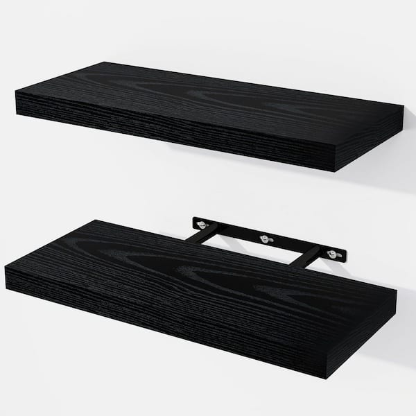 Unbranded 15 in. W x 6 in. D Cool Black Wood Floating Shelves for Wall Decorative Wall Shelf