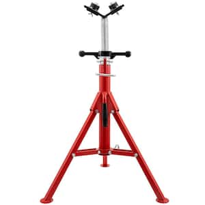 Pipe Jack Stand 1300 lbs. Welding Pipe Stand 28 in. to 52 in. 1107S-Type with 2-Ball Transfer V-Head for Welding Pipe