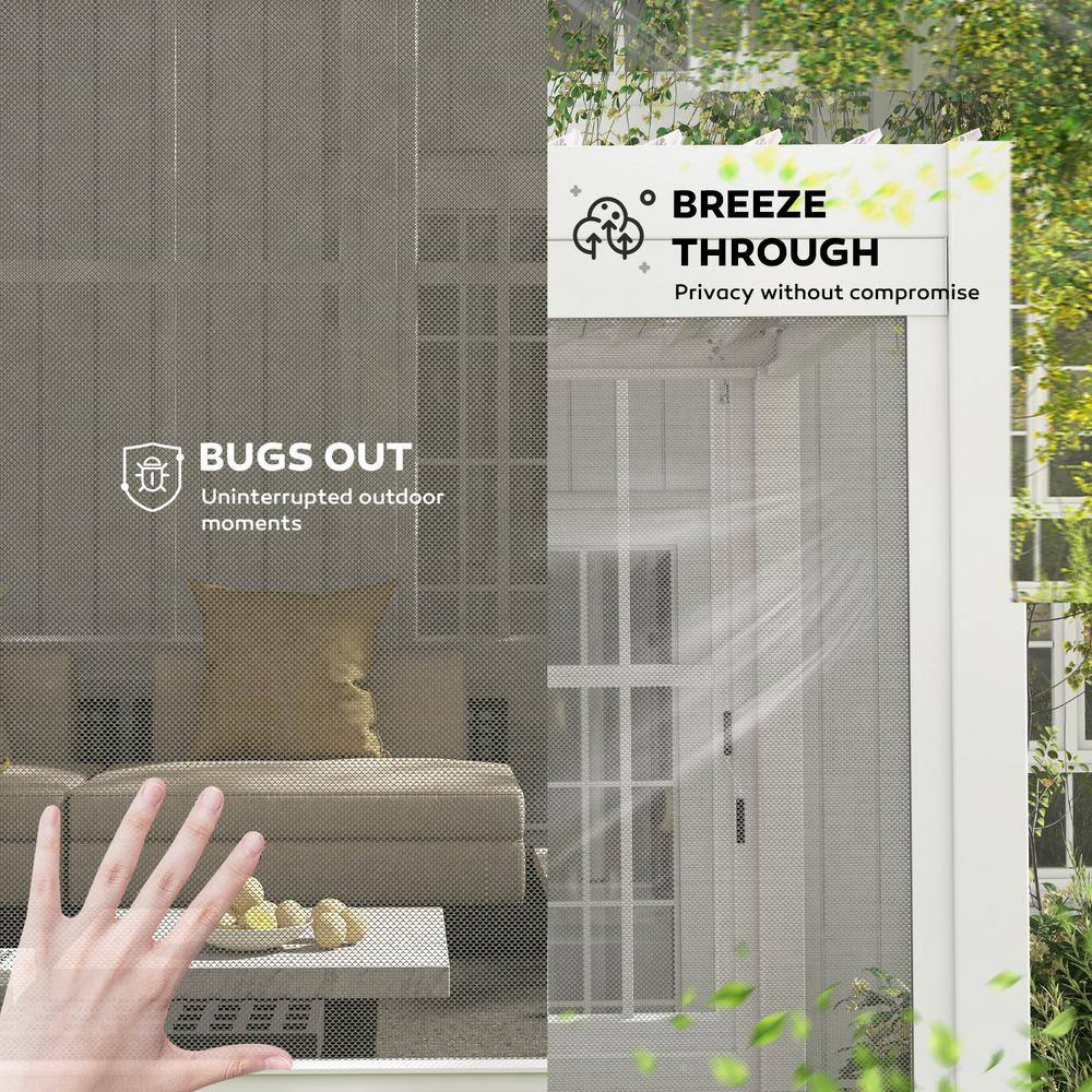 10ft White Aluminum Pull Down Sunshade for Pergola
