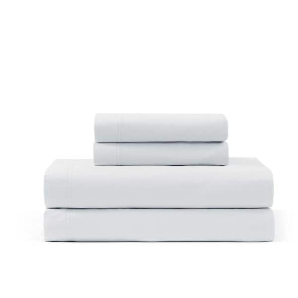 Tommy Hilfiger Solid 3-Piece Light Sky Blue Cotton Twin Sheet Set