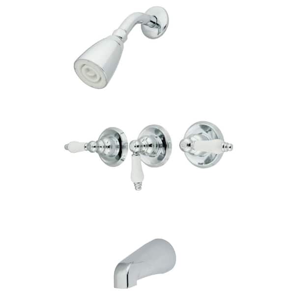 Kingston Brass Victorian 3-Handle 1-Spray Tub and Shower Faucet in 