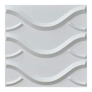 19.7 in. x19.7 in. x 1 in. PVC Matt White Decorative Wall Panelings for Bedroom/Living room (12-pack)