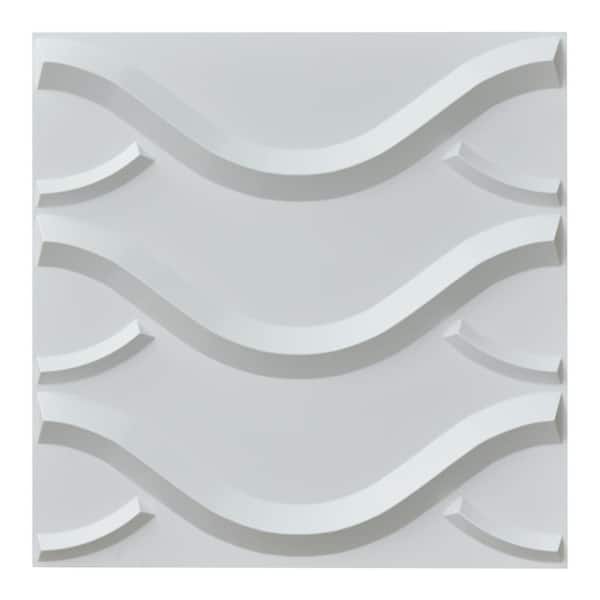 Art3dwallpanels 19.7 in. x19.7 in. x 1 in. PVC Matt White Decorative Wall Panelings for Bedroom/Living room (12-pack)