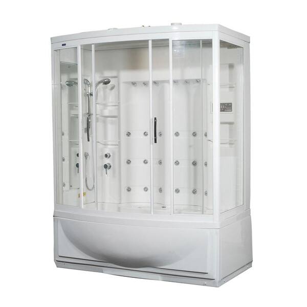 Aston ZAA210 68 in. x 41 in. x 86 in. Steam Shower Left Hand Enclosure Kit with Whirlpool Bath in White