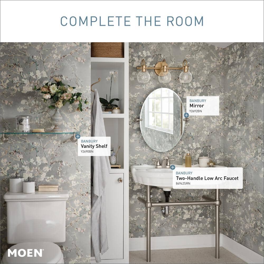 Moen Brushed Nickel Traditional Centerset Bathroom Faucet