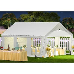 13 ft. x 20 ft. White Heavy Duty Canopy Tent with Removable Sidewalls for Wedding Holiday Birthday