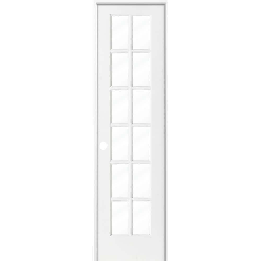 Krosswood Doors 24 In X 96 In 12 Lite Clear Solid Hybrid Core Wood   Primed Krosswood Doors Single Prehung Doors Kw Sh422 2080 Rh 64 1000 