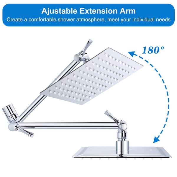 AKLFGN 8-spray Patterns 10 in. Wall Mount Dual Shower Head