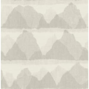 Taupe Mountain Peak Peel and Stick String Wallpaper