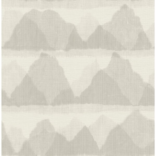 NuWallpaper Taupe Mountain Peak Peel and Stick String Wallpaper Sample