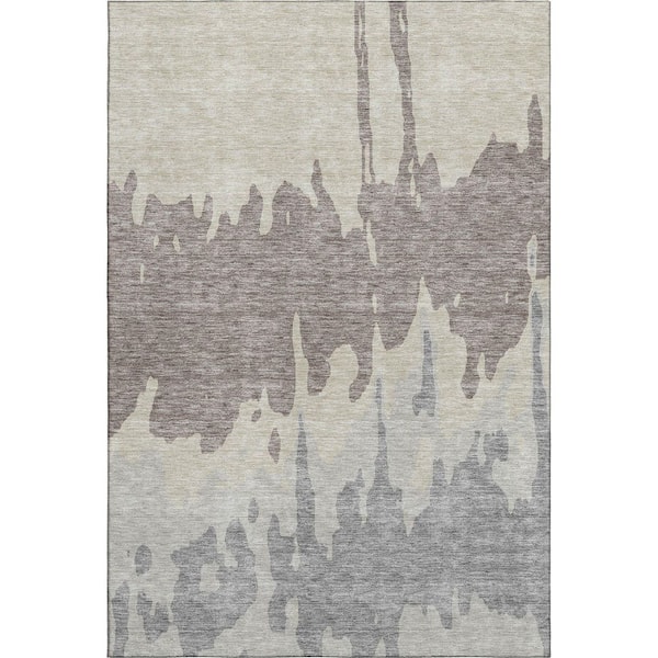 Addison Rugs Mayfield Premium Machine Washable Abstract AMF961 Taupe 2 ft. 6 in. x 3 ft. 10 in. Area Rug