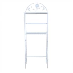 White Freestanding 3-Tier Painted Iron Pipe Shelving Unit (24.4 in. W x 70.9 in. H x 12.6 in. D)