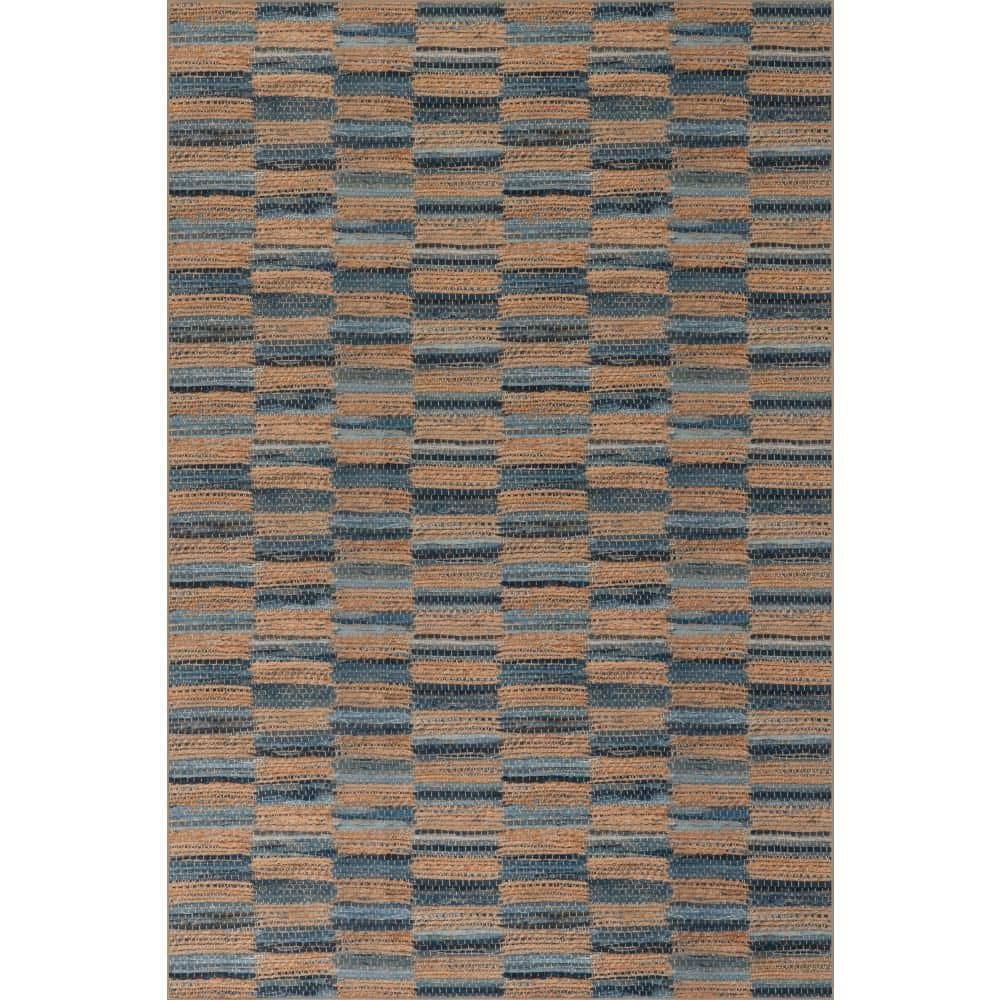 Ravel Stripe Machine Washable Blue 3 ft. x 5 ft. Indoor Area Rug price history on PriceWatchPro