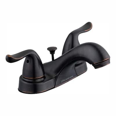 Constructor 4 in. Centerset Double Handle Bathroom Faucet in Oil Rubbed Bronze