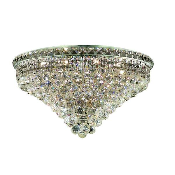 Elegant Lighting 12-Light Chrome Flushmount with Clear Crystal