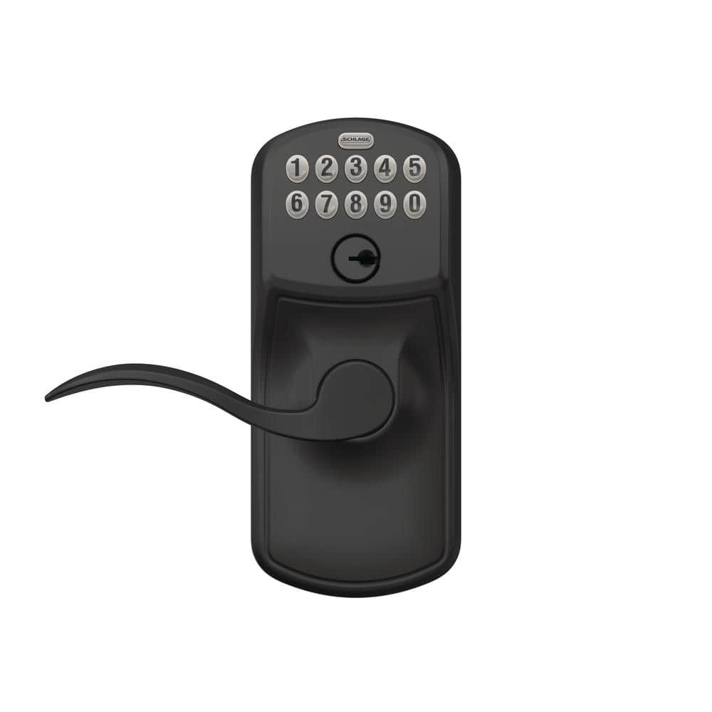 Matte Black Electronic Keypad Entry Lock with Wave Lever