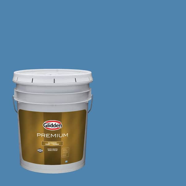 Glidden Premium 5 gal. PPG1161-5 Ship's Harbor Semi-Gloss Exterior Latex Paint