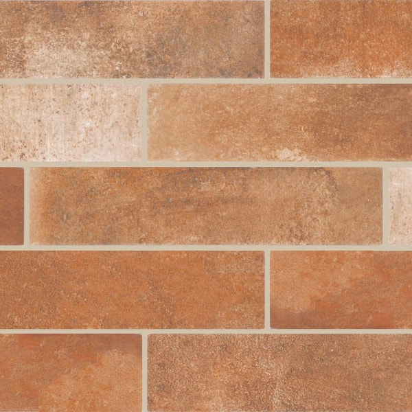 Cotto Revival Rust 2 in. x 9 in. Matte Porcelain Floor and Wall Tile (5.72 sq. ft. /Case)