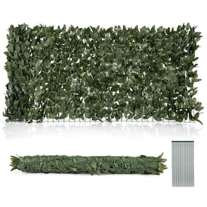 40 in. Fabric Artificial Lily Leaf Privacy Garden Fence