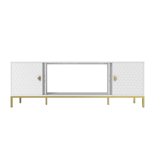 Boyel Living White TV Stand Fits TVs up to 75 to 80 in.
