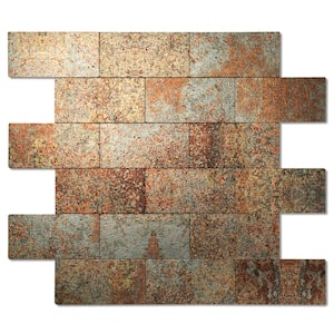 Subway Rusty Red 12 in. x 12 in. PVC Peel and Stick Tile (5 sq. ft./5-Sheets)