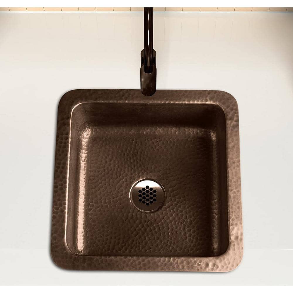 Hand Hammered Copper 12" Dual Mount Single Bowl Sink