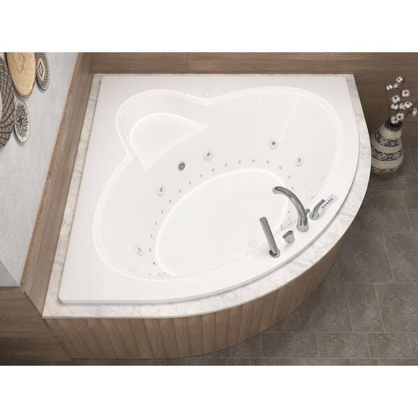 Jasper Diamond 5 ft. Acrylic Corner Drop-in Air and Whirlpool Bathtub in White Jasper Diamond 5 ft. Acrylic Corner Drop-in Air and Whirlpool Bathtub in White