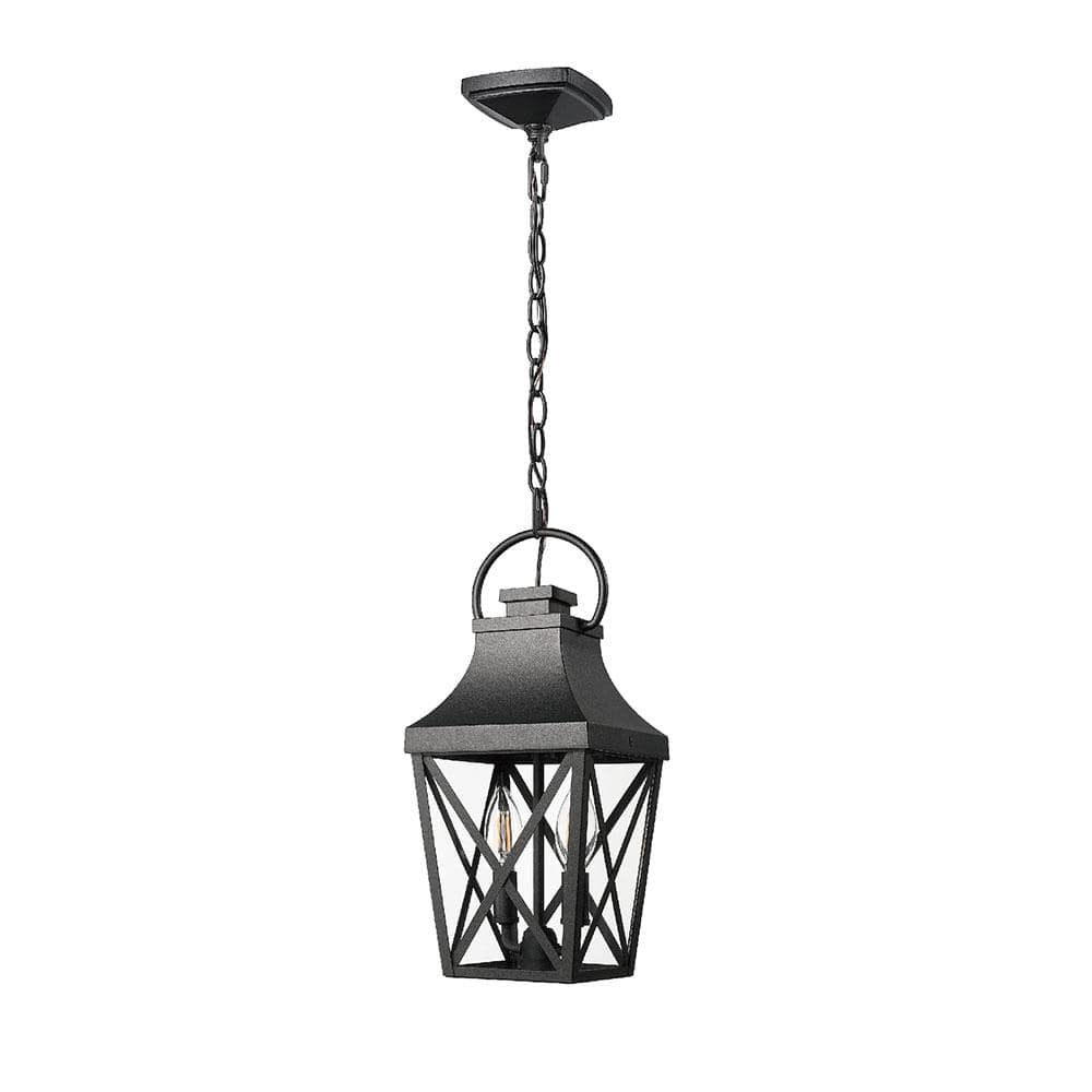 1-Light Black Aluminum Outdoor Weather Resistant Post Light with No Bulb In
