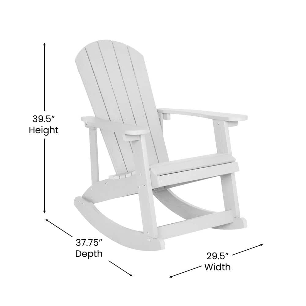 White Poly Lumber Classic Adirondack Rocking Chair