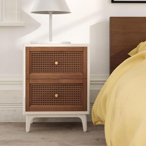 FUIN Hathorn Fully-Assembled 2-Drawer Accent Nightstand With