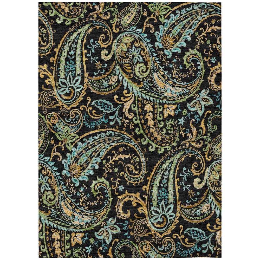 Addison Rugs Chantille ACN533 Black 5 ft. x 7 ft. 6 in. Machine ...
