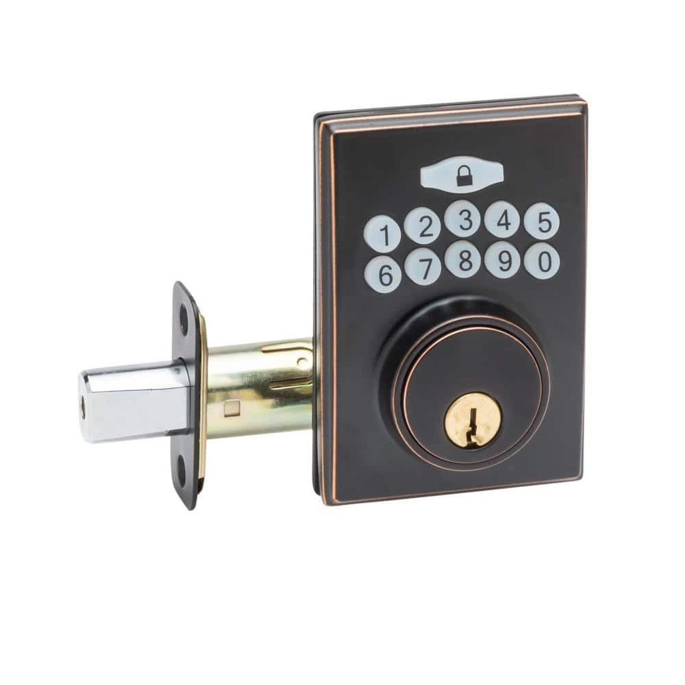 Copper Creek Square Electronic Keypad Tuscan Bronze Deadbolt