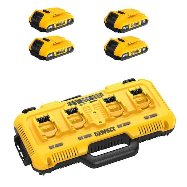 20V MAX Lithium-Ion 2.0Ah Battery (4-Pack) with 12V/20V/60V MAX 4-Port Lithium-Ion Battery Charger
