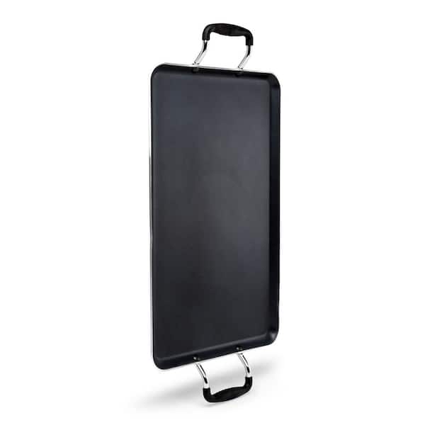 Ecolution 18 in. x 12 in. Black Aluminum Nonstick Dishwasher Safe Double Burner Griddle/Skillet with Comfort Grip Handles