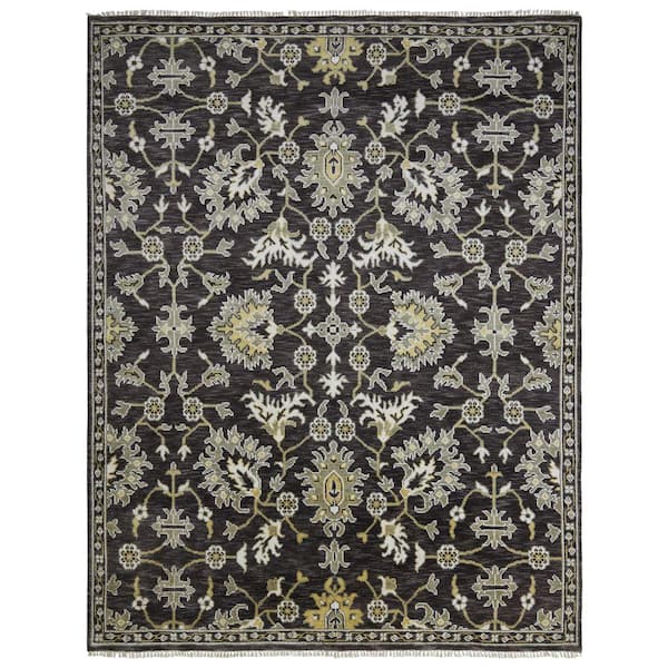 Sportsglyphs Black 4 ft. x 6 ft. Area Rug