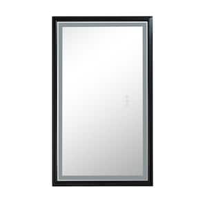 42 in. W x 24 in. H Oversized Rectangular Black Framed LED Mirror Anti-Fog Dimmable Wall Mount Bathroom Vanity Mirror