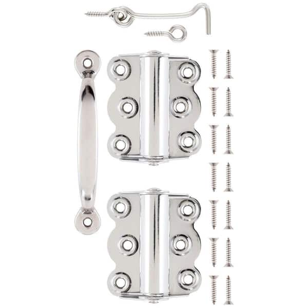 Wright Products Wood Screen Hardware Stainless Steel Self Closing Hinge and Latch Kit