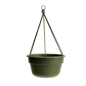 Dura Cotta 12 in. Living Green Plastic Self Watering Hanging Basket Planter