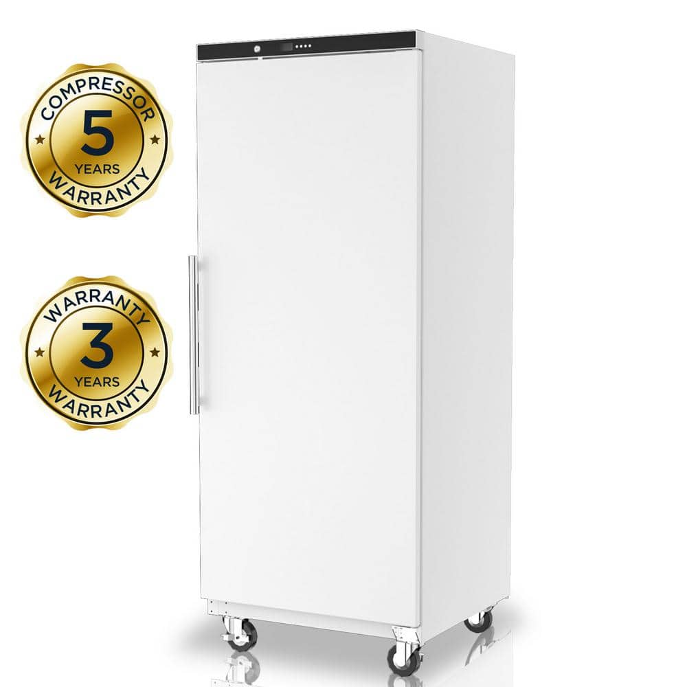 30 in. W 23 cu. ft. One Door Commercial Reach in Upright Refrigerator in Stainless Steel White