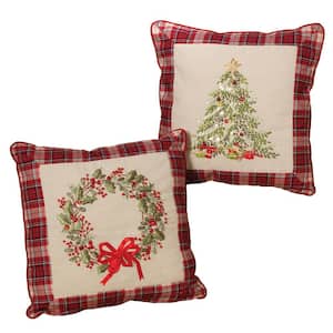 16 in. H Christmas Cotton Pillows (Set of 2)