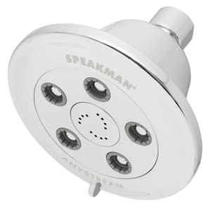 3-Spray 4.5 in. Single Wall Mount Low Flow Fixed Adjustable Shower Head in Polished Chrome