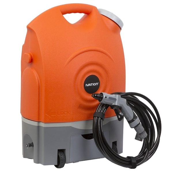 Ivation Smartwasher 130.5 psi Adjustable GPM Portable Rechargeable 12-Volt Electric Spray Washer with Water Tank