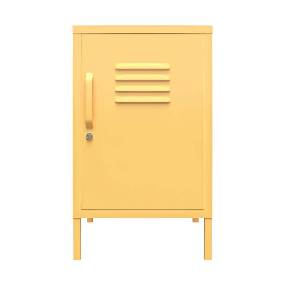 Novogratz Yellow Metal Locker End Table with Storage